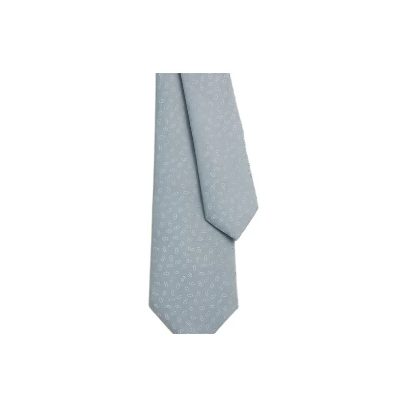 HERMES Silk Ties Men's Glacier Gray-1