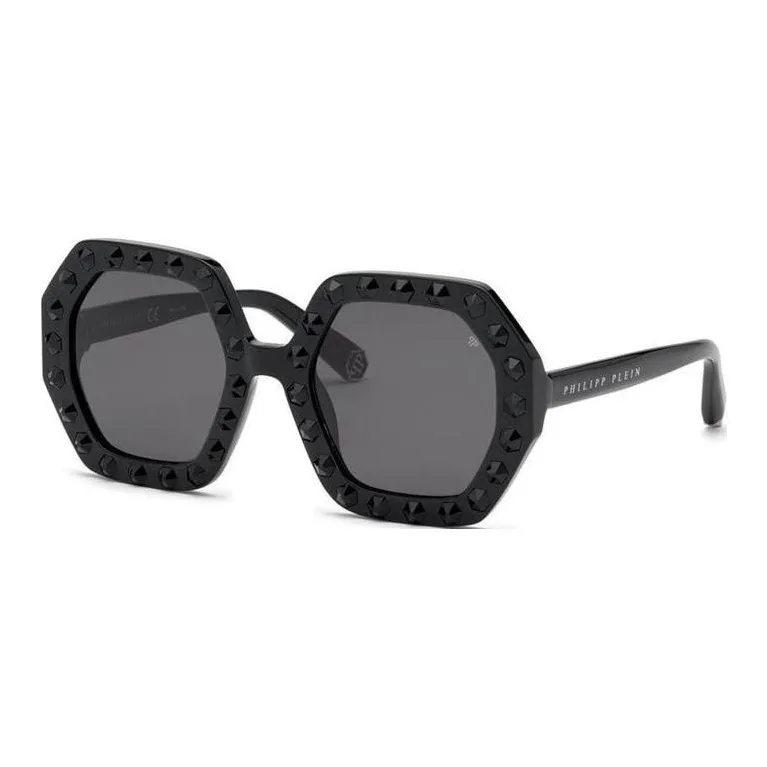 PHILIPP PLEIN Acetate Irregular Shape Sunglasses Women's Black-0