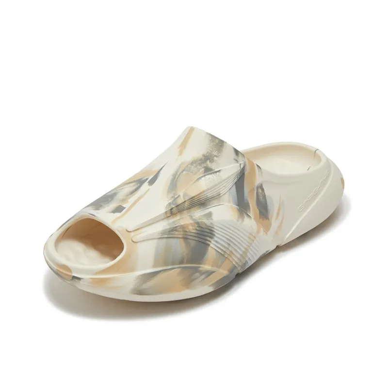 361° Speeding Slip Resistant Abrasion Resistant Slide Slippers Unisex White Apricot Tea Brown-1