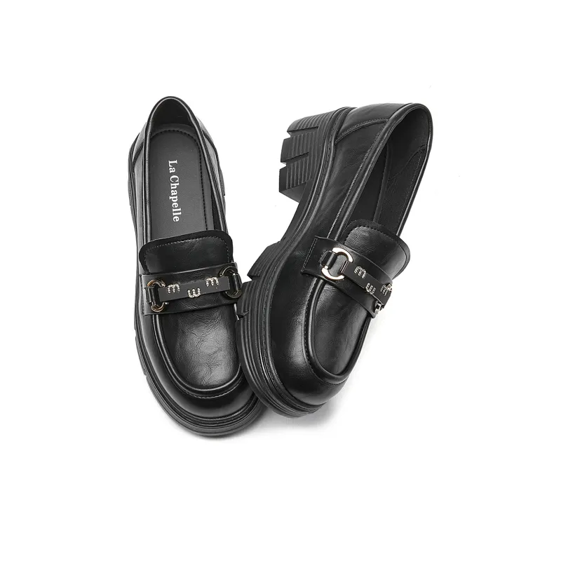 La Chapelle Loafers 5cm Women's Black-2