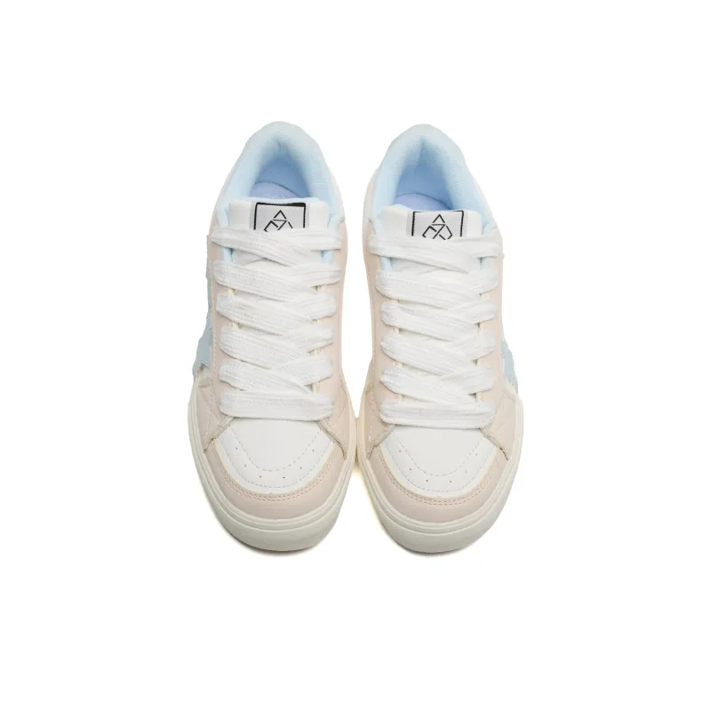 Anime Story Slip Resistant, Abrasion Resistant, Lightweight, Breathable Low Top Skateboard Shoes Unisex White Blue-3