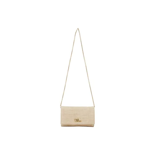 Chloe ICONIC Cotton Crossbody, One Shoulder, Wallet Small Size Women's Beige