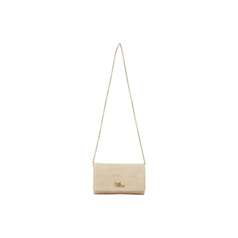 Chloe ICONIC Cotton Crossbody, One Shoulder, Wallet Small Size Women's Beige-0