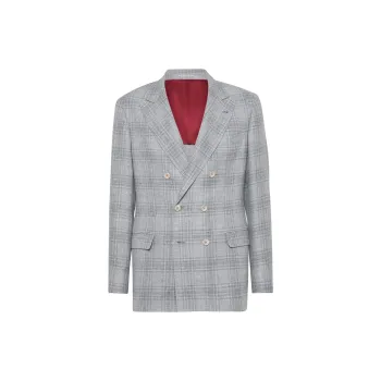 Brunello Cucinelli Prince Of Wales Double Breasted Blazer