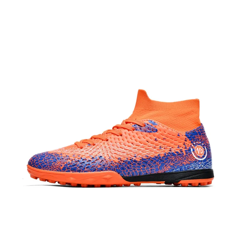 QIUTEXIONG FG Rubber Long Studs TT Rubber Broken Studs Artificial Ground Cushioning Breathable Soccer Shoes Unisex-35