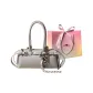 Light Gray with Charm-Brand Shopping Bag