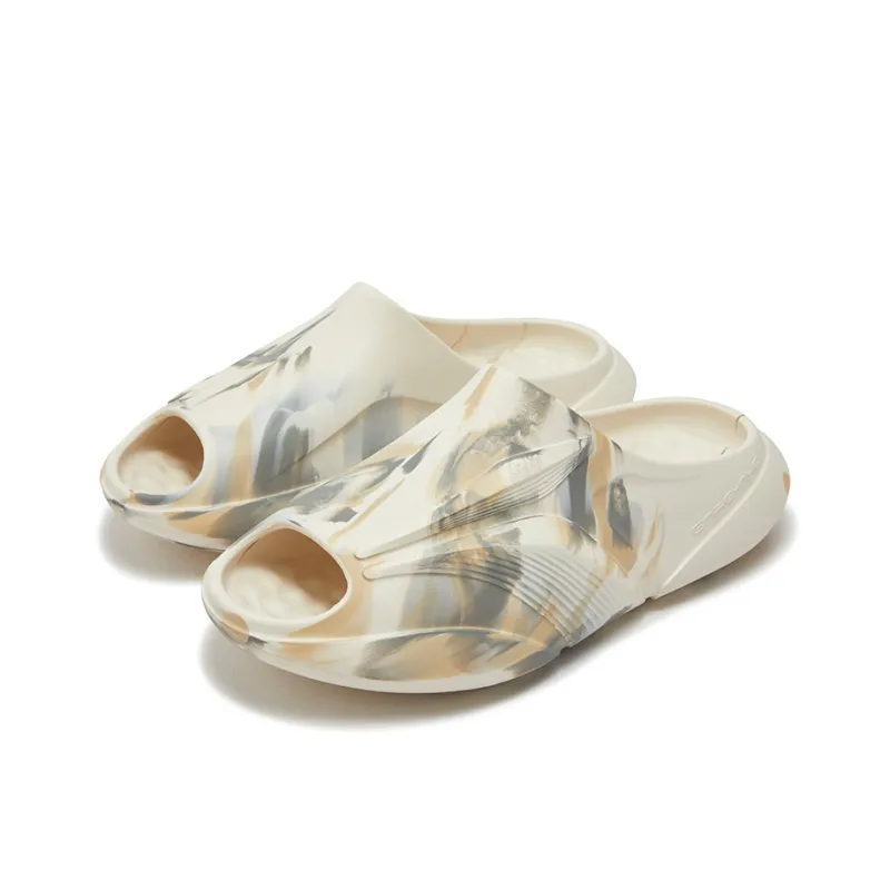 361° Speeding Slip Resistant Abrasion Resistant Slide Slippers Unisex White Apricot Tea Brown-2