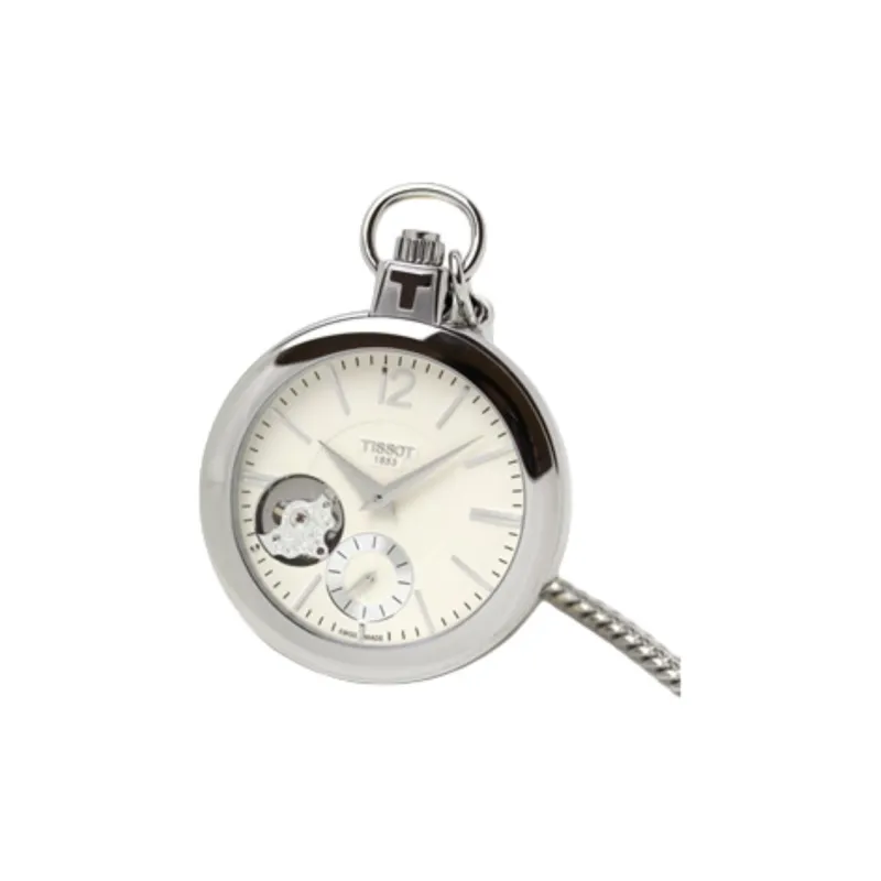 TISSOT Mechanical Movement Manual Mechanical Movement Stainless Steel Case Pocket Watch 49mm Unisex White-2