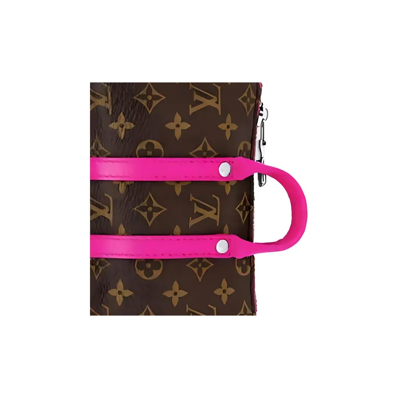 LOUIS VUITTON Mini Keepall Canvas With Leather Keychain Bag Accessory Men's Rose Red-3