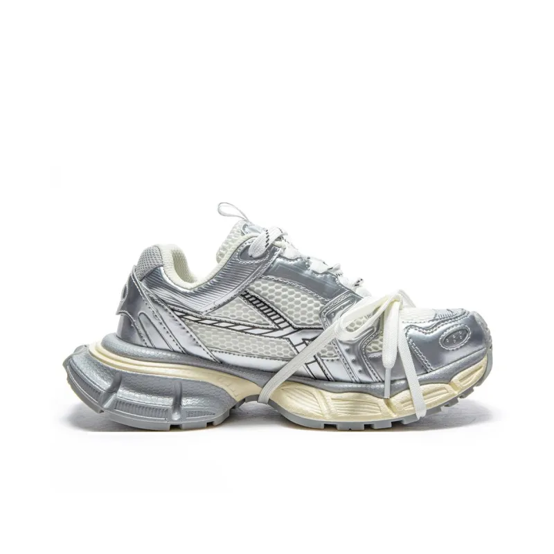 GOSO Low Top Chunky Sneakers Unisex Silver Gray-1
