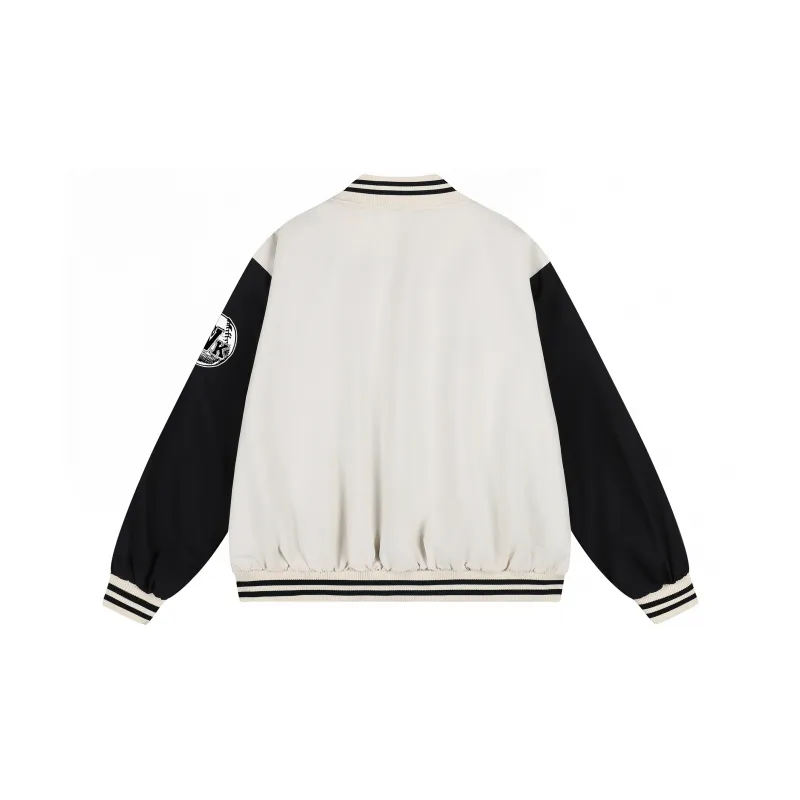 WOKXSS Baseball Jacket Unisex Black-4