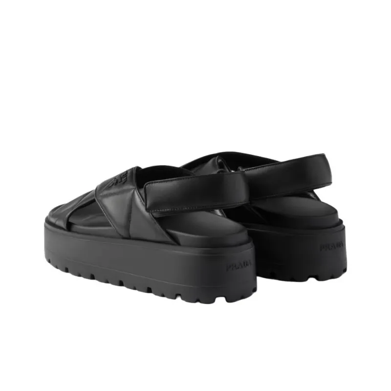 PRADA Strap Sandals 4.5cm Women's Black-3
