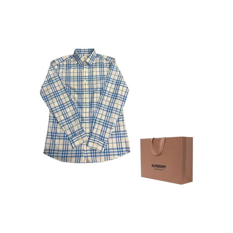 Burberry Shirts Men Blue-5