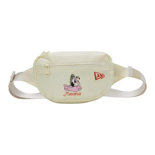 New Era Cotton Shoulder Bag Crossbody Bag Fanny Pack Small Size Unisex Beige