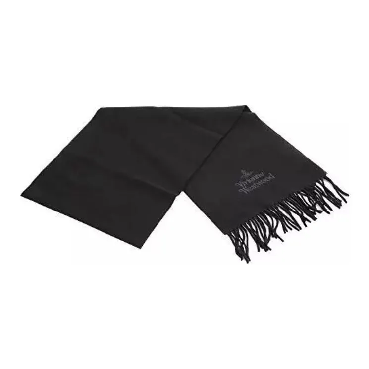 Vivienne Westwood Embroidered Knit Scarves Unisex Black-4