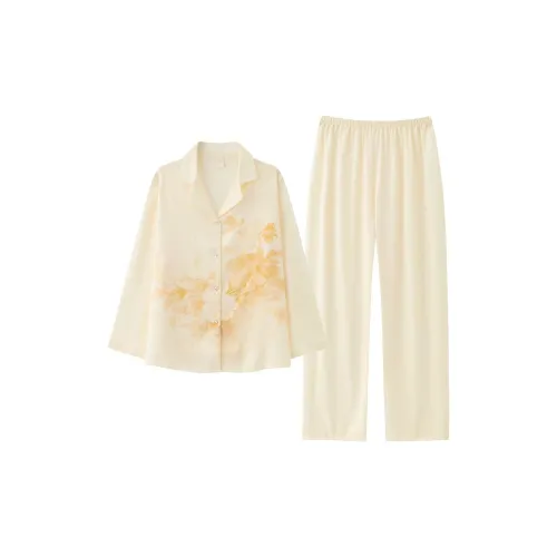 JINXU Pajama Set Women's Apricot