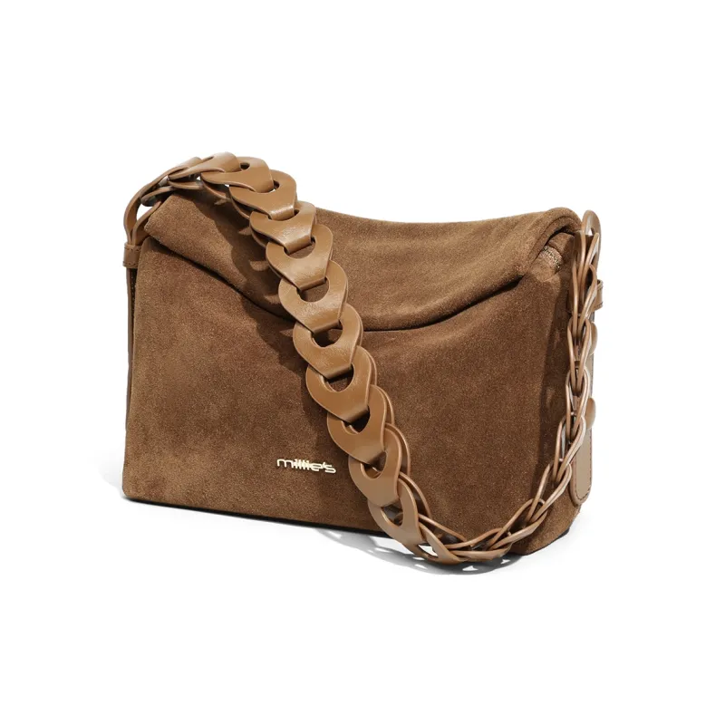 MILLIE'S Cow Leather Underarm Crossbody Bag, Shoulder Bag Regular Women's Brown-2