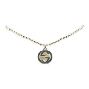 GUCCI 20th Century Sterling Interlocking G Pendant Necklace Costume Necklace