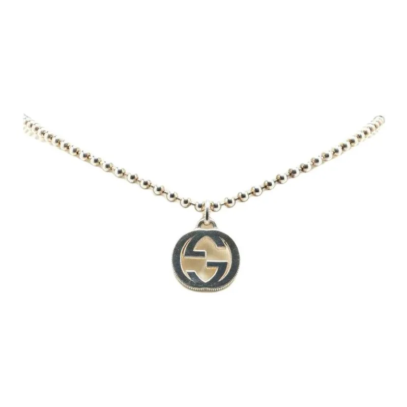 GUCCI 20th Century Sterling Interlocking G Pendant Necklace Costume Necklace-0