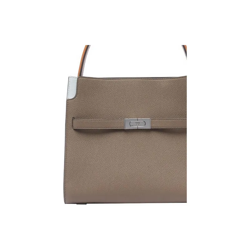 TORY BURCH Lee Radziwill Litchi Grain Leather Crossbody One Shoulder Handbag Trumpets Women's Mushroom Gray-4