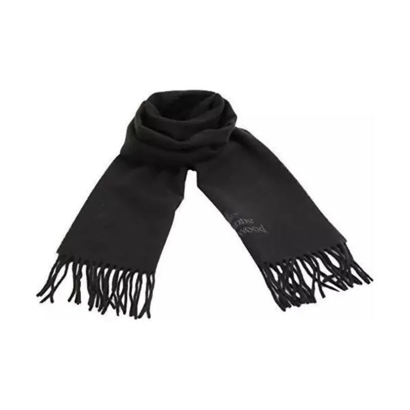 Vivienne Westwood Embroidered Knit Scarves Unisex Black-2