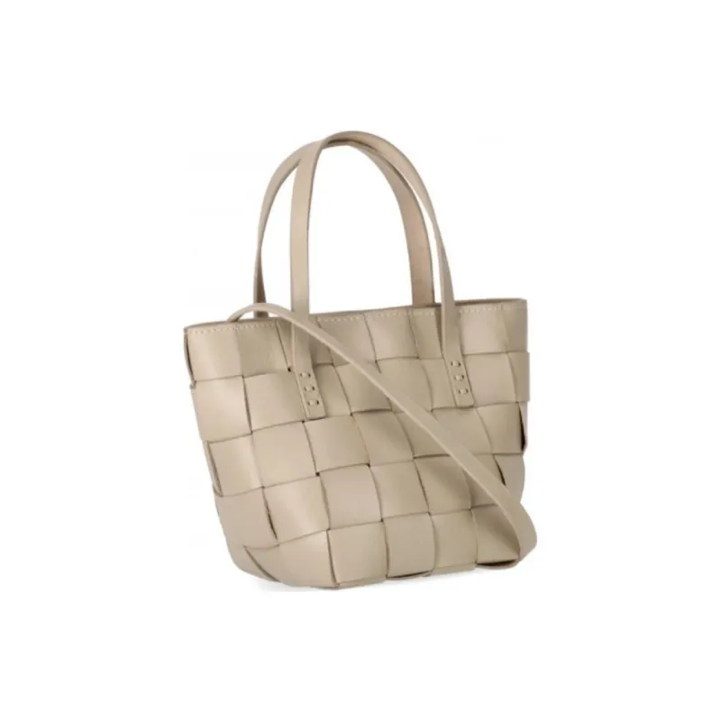 Dragon Diffusion Leather One Shoulder Handbag Women's Gray Beige-1