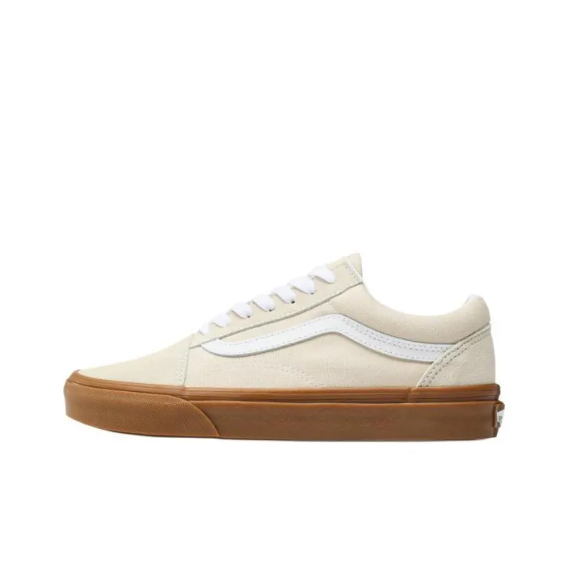 Vans Old Skool Anti Slip Wear Resistant Low Top Skateboard Shoes Unisex Beige-0