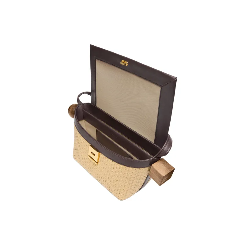 Jacquemus Polyamide One Shoulder Handbags Women's Natural Dark Brown-2