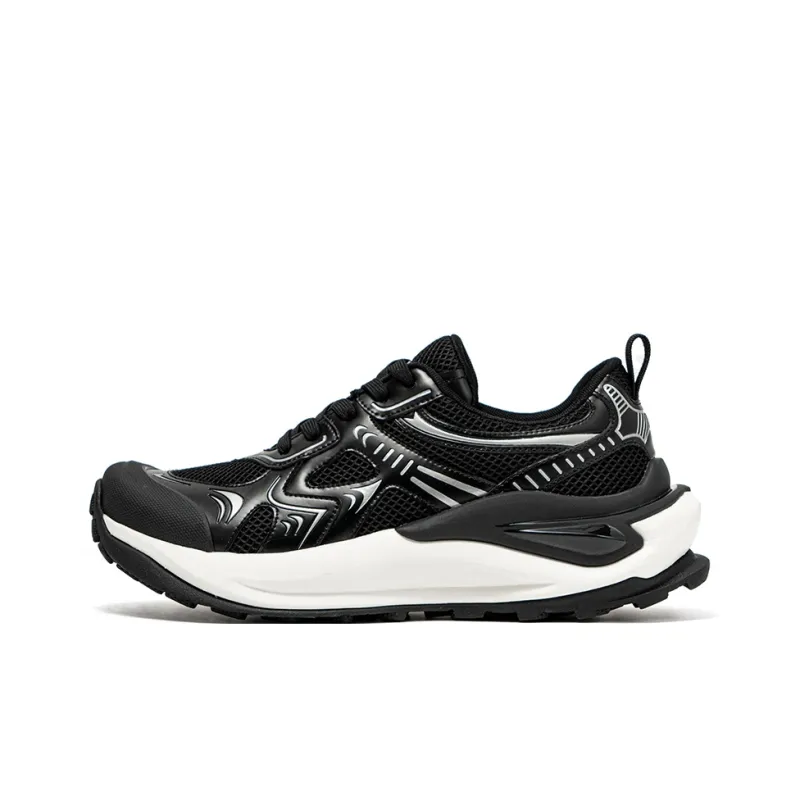 XIE SHE Cushioning Breathable Lightweight Low Top Chunky Sneakers Men's Black-0