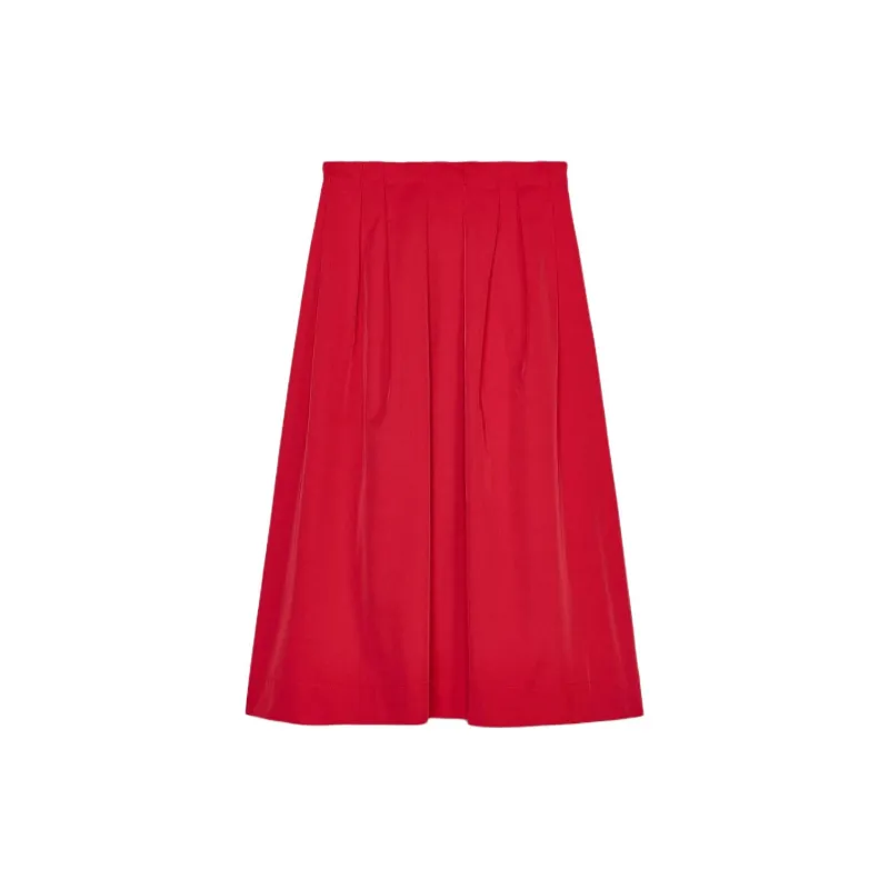 ZARA ZW Series Casual Long Skirt Women's Red-1