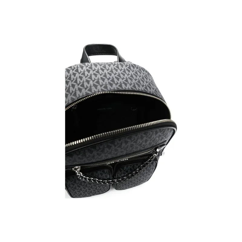 MICHAEL KORS Elliot Polyurethane Backpack Women's Black/Gray-3