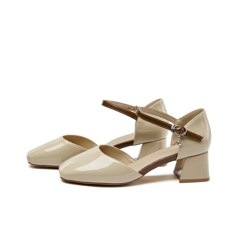 La Chapelle Chunky Heel High Heels 5cm Women's-8