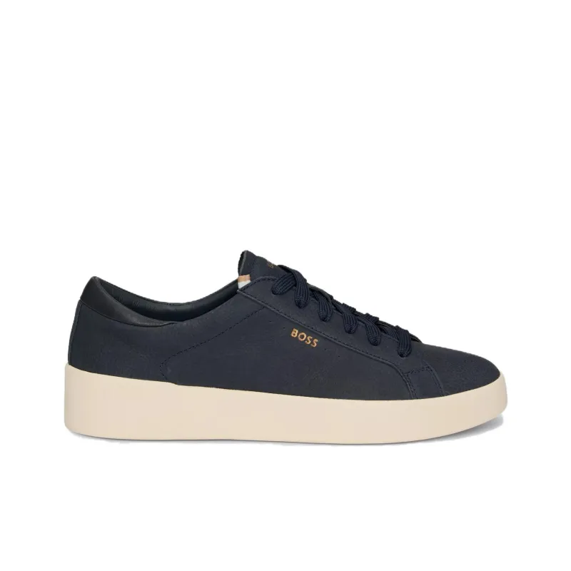 HUGO BOSS Low Top Skateboard Shoes Men's Pure Black-1