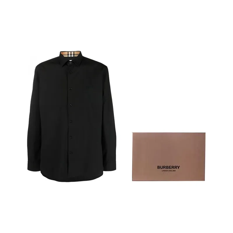 Burberry Logo embroidered Long sleeve Shirt-2