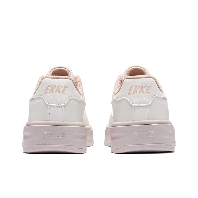 Erke Celestial Authority Anti Slip Wear Resistant Low Top Skateboard Shoes Women's Microcrystal White Candy-3