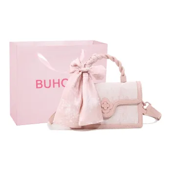 BUHOWE Polyurethane Handbag Regular Women's Pink