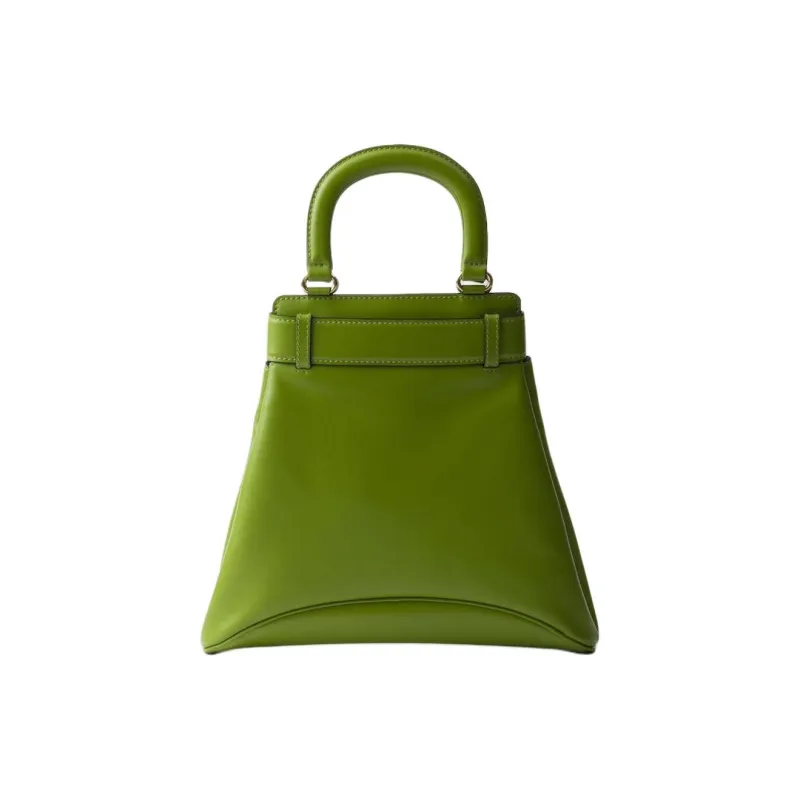 PRADA Cow Leather One Shoulder Handbag Medium Size Women's Light Green-2
