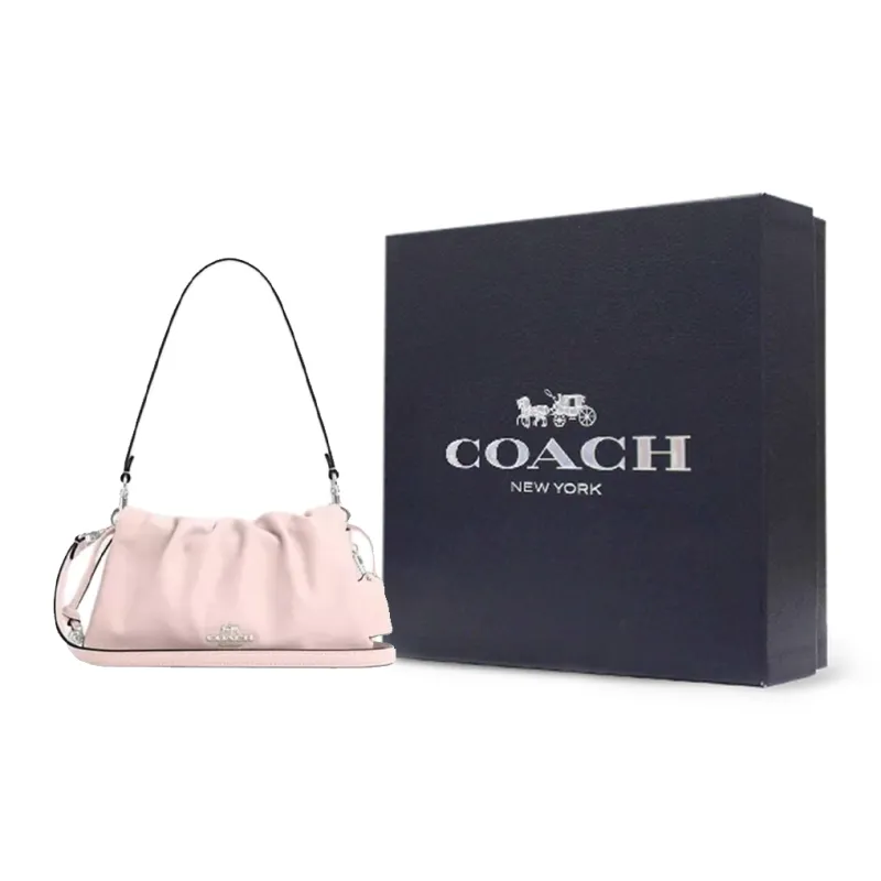 COACH Faye Leather Shoulder Bag Medium Size Women's Pink-8