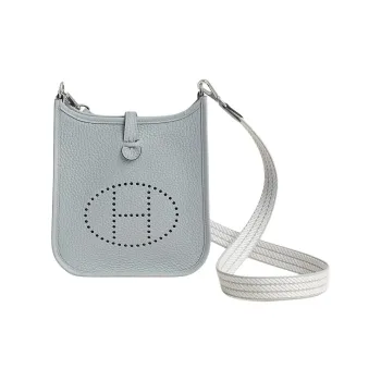 HERMES Evelyne Clemence Bullock Leather Crossbody Bag Shoulder Bag Women's Glacier Blue