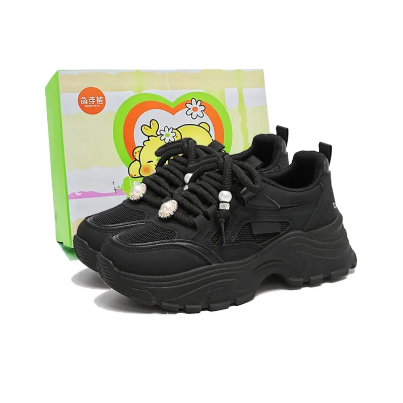 Budding Bear Anti-Slip Wear-Resistant Breathable Height Increasing Low-Top Chunky Sneakers Women's-7