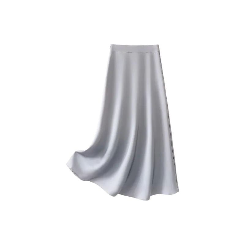 IHIMI Casual Long Skirt Women's Silver Gray-2