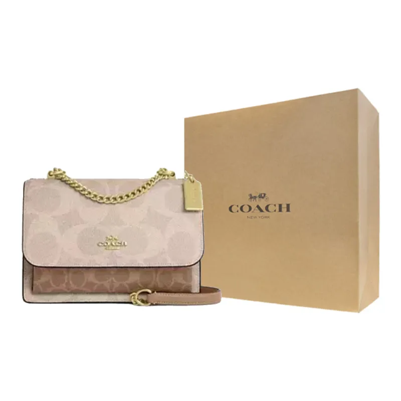 COACH Coated Canvas Shoulder Bag Trumpets Women's Sand & Tan-8