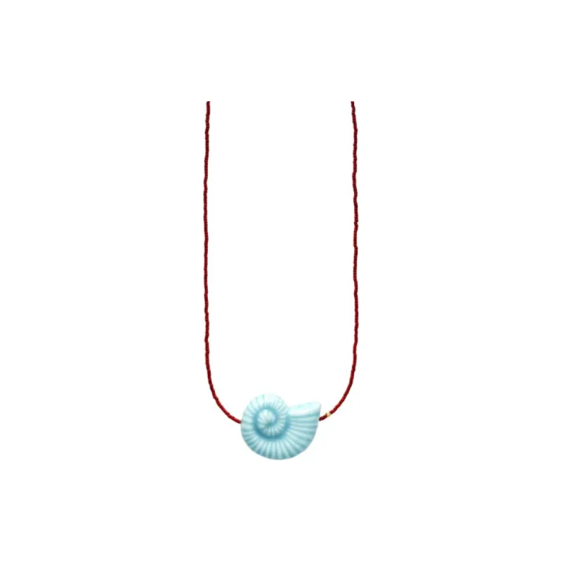 ANNI LU 18K Gold Glass Resin Brass Necklaces Unisex Red-0