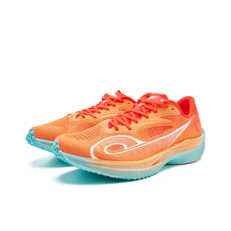 QIAODAN Feiteng 2.0 Running Shoes Men Low Top Dan Orange Lake Blue-2