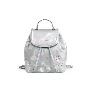 AILUXI Synthetic Leather Student Backpack Women's Galaxy Silver