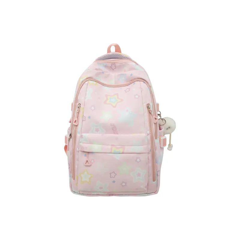 URBAN FOREST Nylon Backpack Regular Unisex Black/Yellow/Pink/White-8