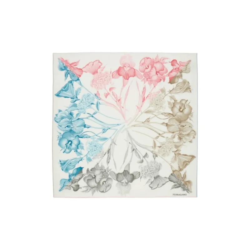 Ferragamo Hydrangea print Silk Scarf-0