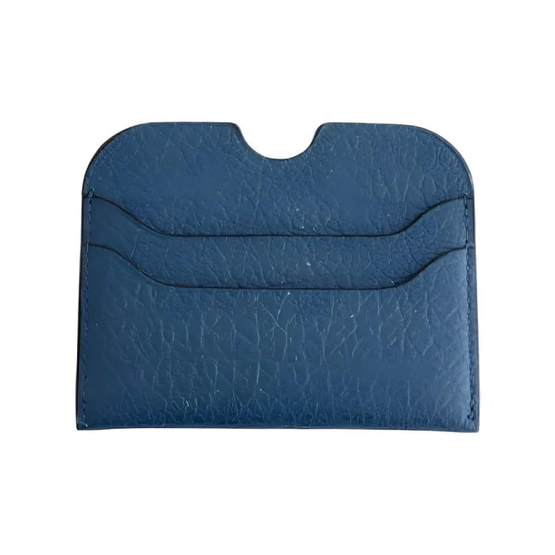 Acne Studios Leather Card Holder Large Size Women's Denim Blue-1