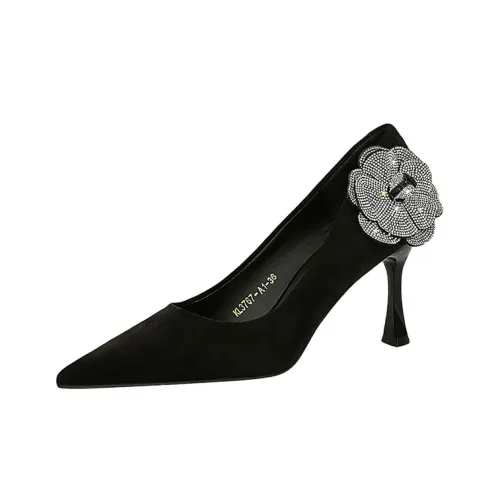 BIGTREE Slim Heel High Heels Women's Black