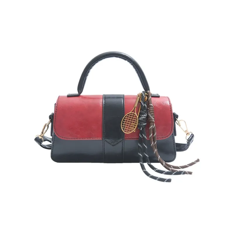 LOUIS ROYALN PU One Shoulder Handbag Unisex White & Black/White & Coffee/Black & Red-6